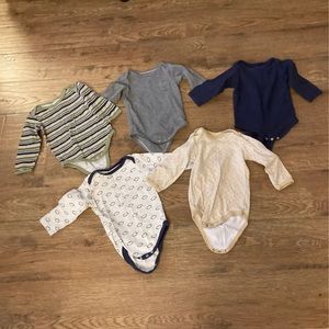 Five long sleeve onesies